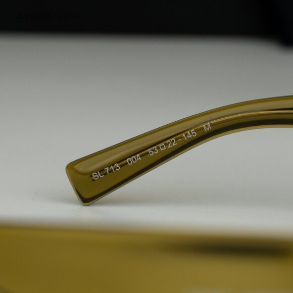 Saint Laurent Women Sunglasses Clear Acid Green Brown Rectangle SL713 004 NEW main image 3